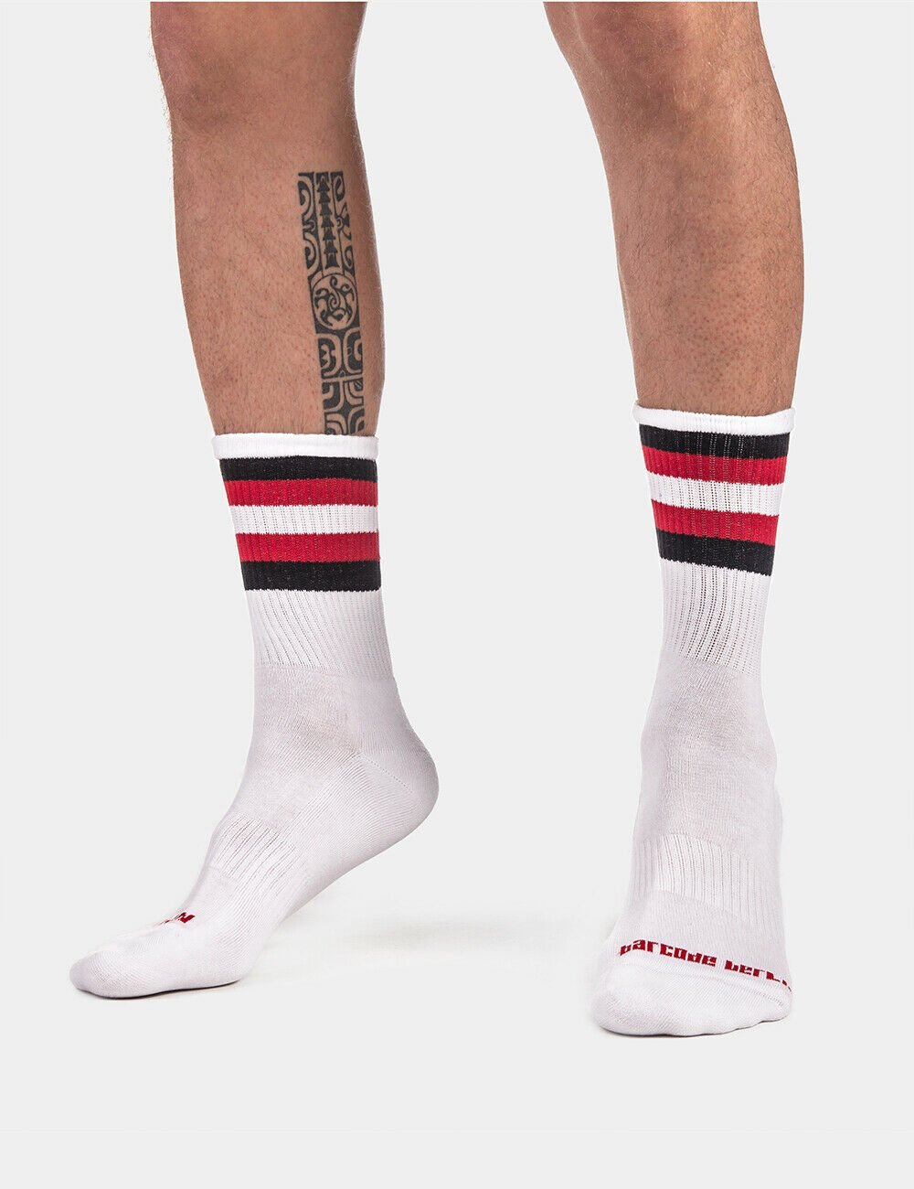 barcode Berlin Half Socks Stripes weiß L/XL